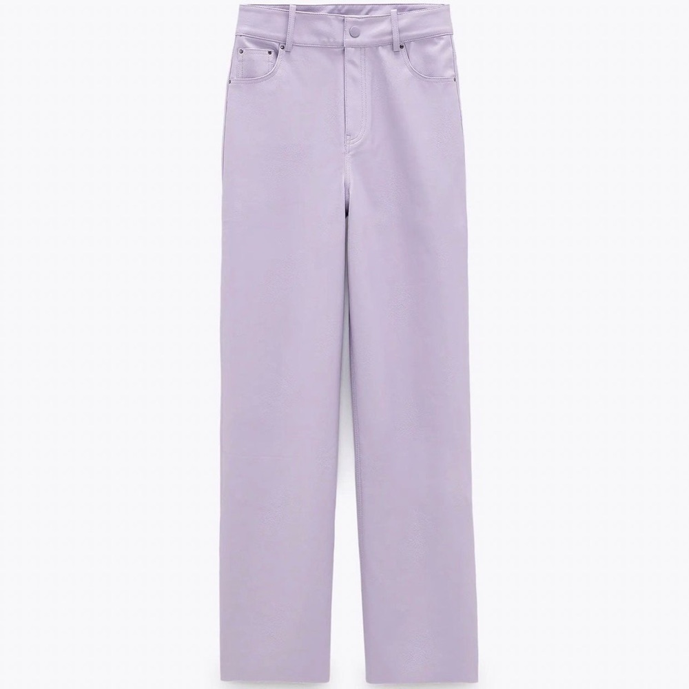 Zara Lavender Leather Pants